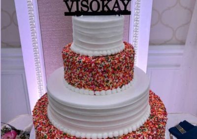 wedding cake with sprinkles