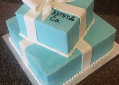 aqua blue wedding cake